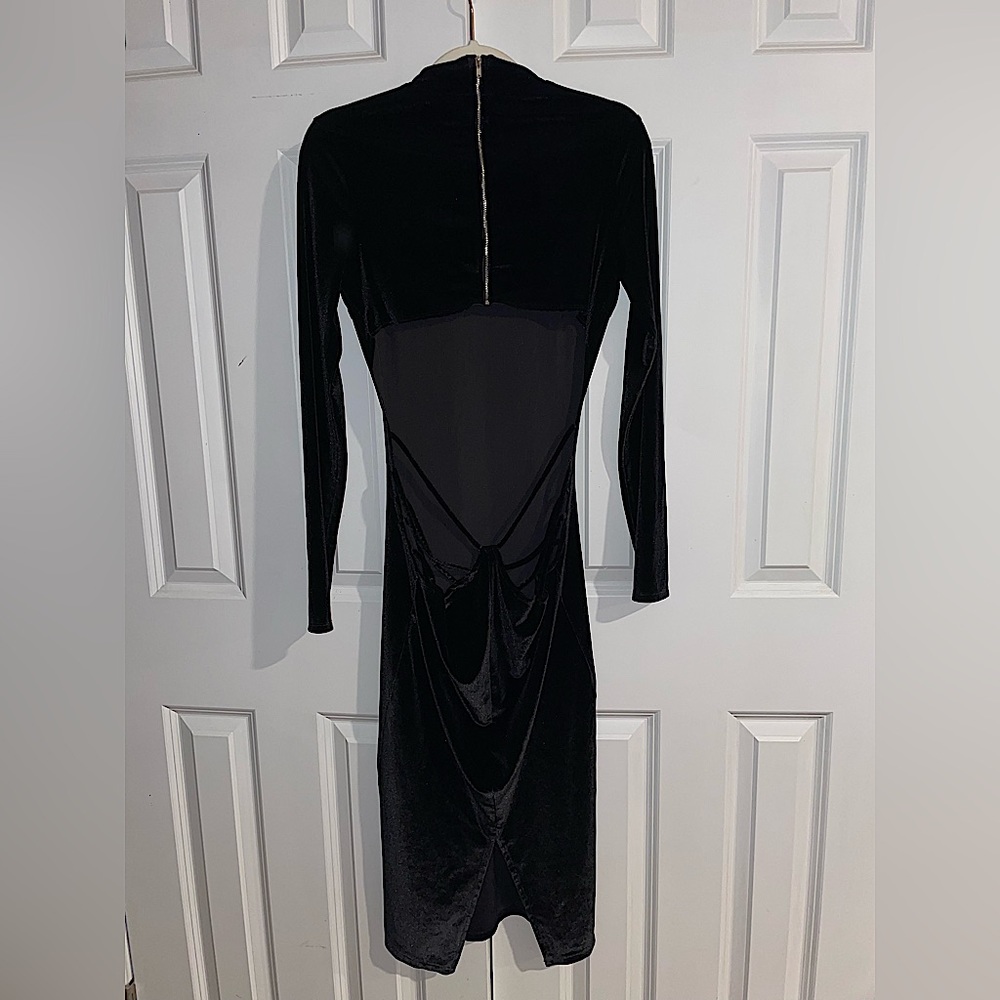 Sexy Open Back Strappy Black Dress